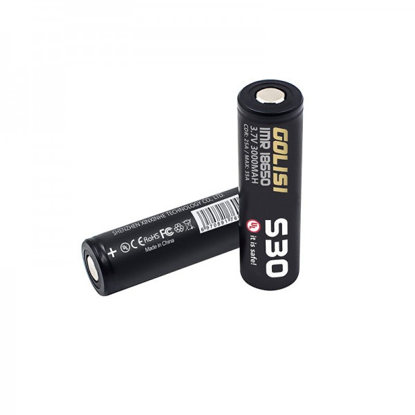 GOLISI IMR S30 18650 3000mah 35A Battery UL Edition 2pcs